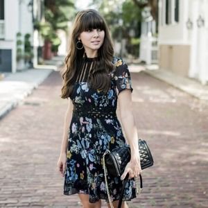 Anthropologie Foxiedox Andora Farfara Floral Lace Mini Dress Sheer Size Small